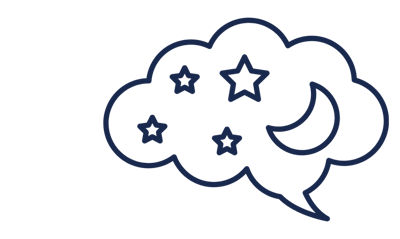 Logo featuring a cloud with stars and a moon