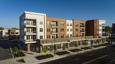 Modern assisted living facility building exterior
