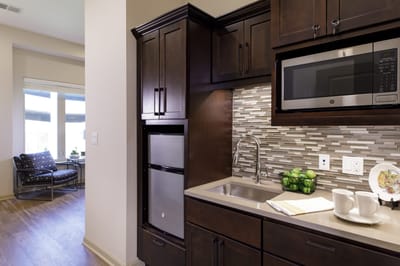 Interior view of a kitchen area in a facility