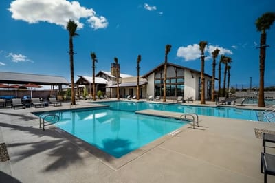 View of the outdoor pool and facility exterior
