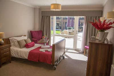 Comfortable resident room with view of the outdoors