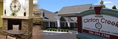 Entrance view of Clinton Creek Assisted Living facility