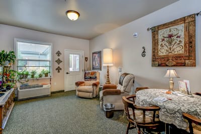 Cozy common area with seating and decor