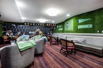 Interior view of a lounge area with seating