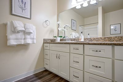 Well-decorated bathroom with modern fixtures