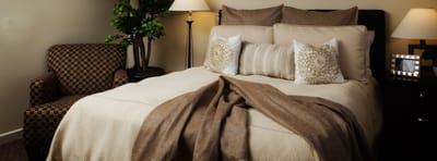 Well-decorated private bedroom with cozy furnishings