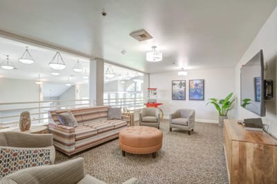 Bright common area with a cozy seating arrangement