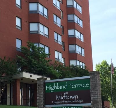 Exterior view of Highland Terrace at Midtown building