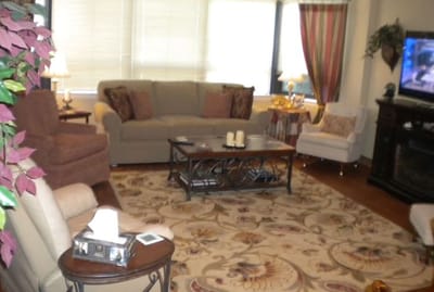 Cozy common area with seating and decor