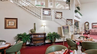 Dining room area with tables and decor