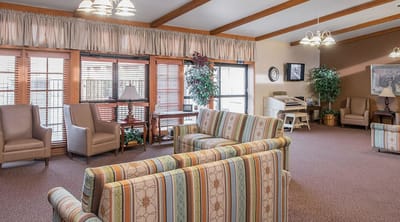 Common area with seating and natural light