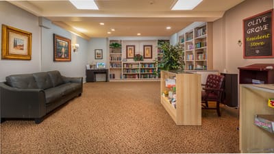Interior view of the Olive Grove resident store area