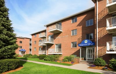Exterior view of Ridgecrest Village apartments