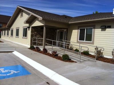 Exterior view of the facility showing accessible entrance