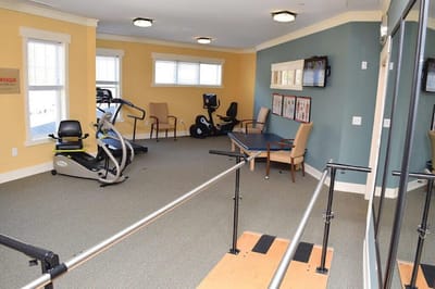 Fitness area with equipment in the facility