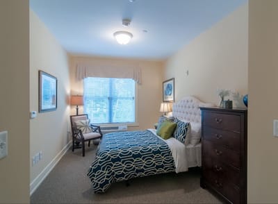 Cozy private resident room with light decor