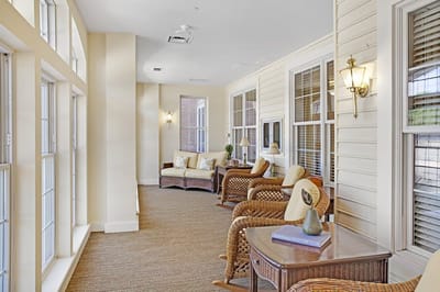 Bright and inviting lounge area with seating