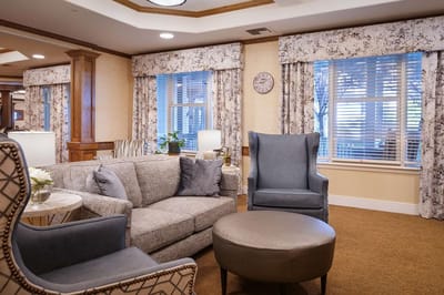 Cozy common area with comfortable seating and natural light