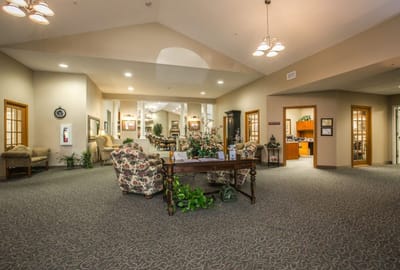Interior of a common area with seating