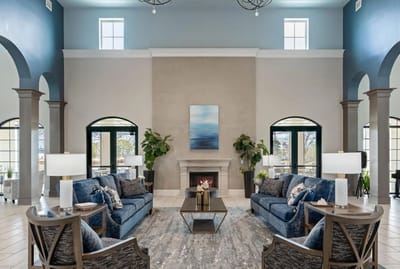 Spacious and inviting common area with seating