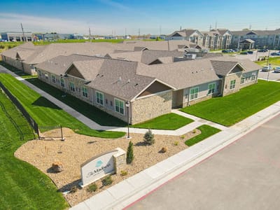 Aerial view of The Madison Senior Living campus