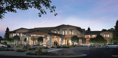 Exterior view of The Retreat at Sunny Vista during twilight