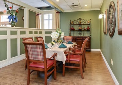 Elegant dining room set for a meal