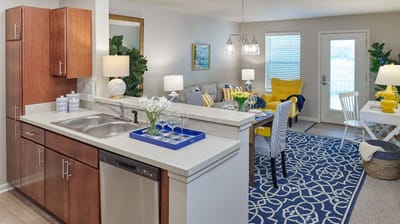 Bright interior of a well-furnished apartment