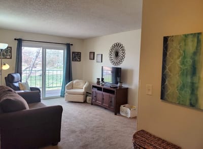 Cozy common area with a view of the outdoors