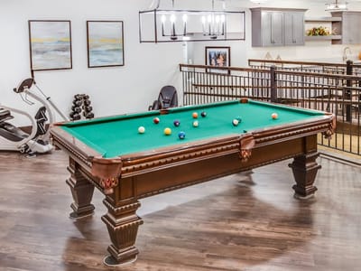 Billiards table in a recreational area