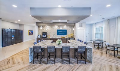 Interior dining area with modern decor and seating