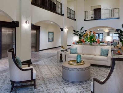 Bright and welcoming lobby area with modern furnishings
