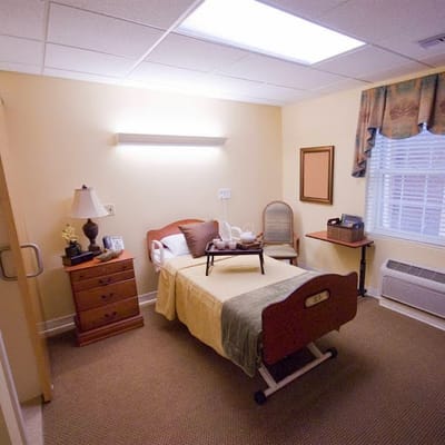 Interior view of a resident bedroom
