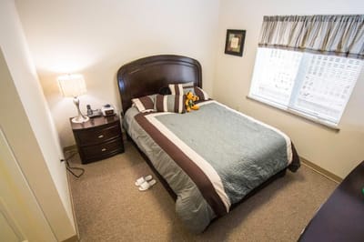 Cozy bedroom in an assisted living facility