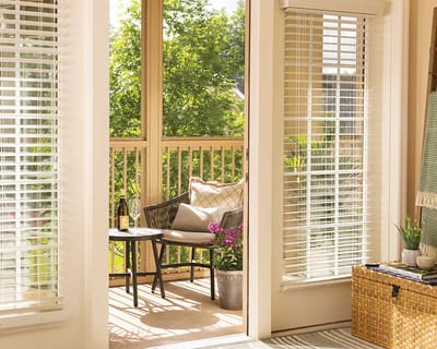 Cozy balcony view with plants and seating