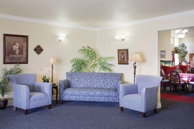 Cozy common area with seating and decor