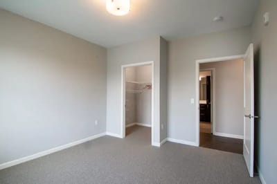 Empty resident room with closet