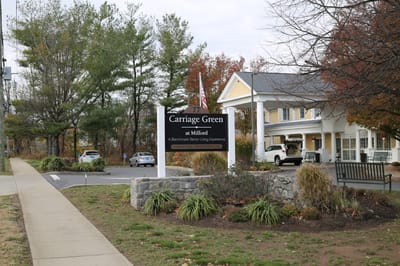 Front entrance view of Carriage Green at Milford
