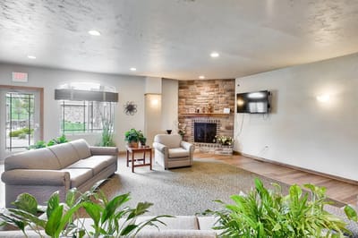 Interior common area with seating and plants