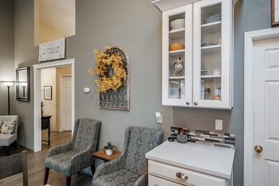 Interior shot of a common area with seating