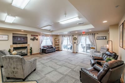 Interior living room area with comfortable seating