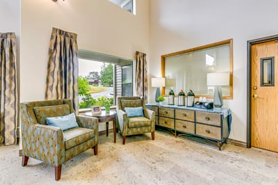 Cozy interior seating area with natural light