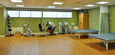 Well-equipped fitness area with exercise equipment