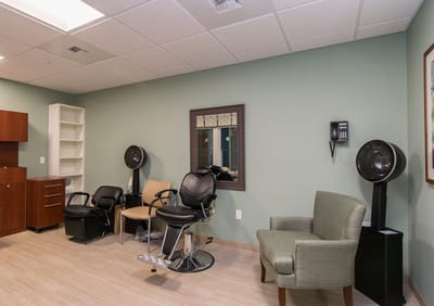 Interior view of a beauty salon area in the facility