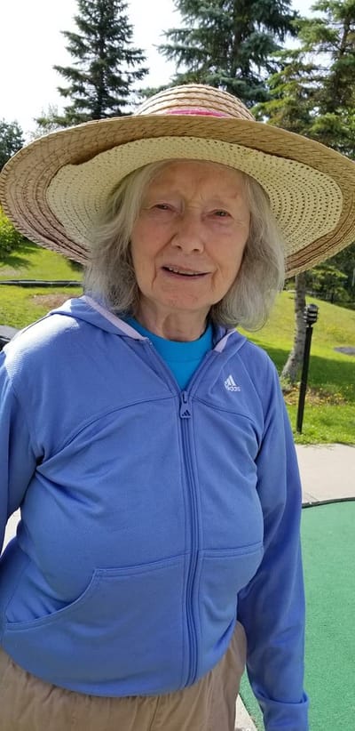 Resident enjoying the outdoors in summer attire