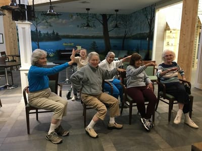 Residents engaged in an activity in a common area