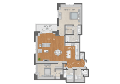 Architectural floor plan of a residence