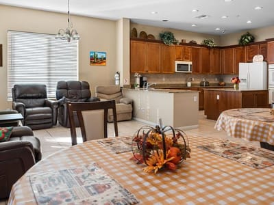 Cozy common area in a senior living facility with comfortable seating