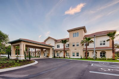 Exterior view of The Barrington assisted living facility