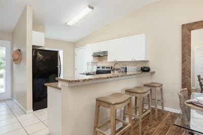 Bright interior view of a kitchen area in a facility